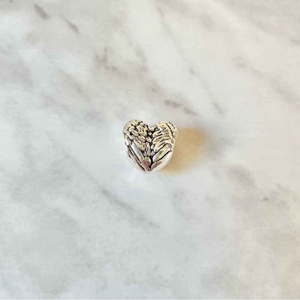 New silver Angel wings heart bracelet charm